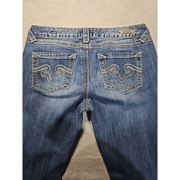 ReRock Express Jeans Womens 8 Boot Cut Flare Stretch Zipper 5 Pocket Y2K 32x32 - Picture 10 of 12